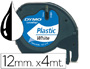 CINTA DYMO PLASTICO 12MMX4MT NEGRO/BLANCO PERLA PARA MAQUINA LETRATAG 91201