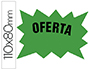 CARTEL CARTULINA ETIQUETAS MARCAPRECIOS VERDE FLUORESCENTE 110X80 MM -BOLSA DE 50 ETIQUETAS