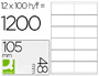 ETIQUETA ADHESIVA Q-CONNECT KF10657 TAMAO 105X48 MM FOTOCOPIADORA LASER INK-JET CAJA CON 100 HOJAS DIN A4
