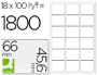 ETIQUETA ADHESIVA Q-CONNECT KF01583 TAMAO 66X46,6 MM FOTOCOPIADORA LASER INK-JET CAJA CON 100 HOJAS DIN A4