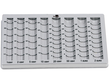 BANDEJA PORTAMONEDAS LIDERPAPEL PLASTICO COLOR GRIS275X155X24/35 MM