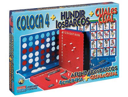 JUEGOS DE MESA FALOMIR -CUATRO EN LINEA + CUAL ES CUAL + HUNDIR LOS BARCOS