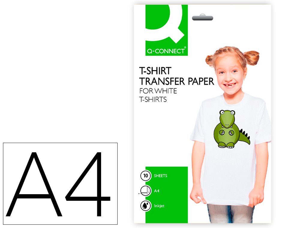 PAPEL Q-CONNECT TRANSFERENCIA PARA TELA KF01430 DIN A4 -BOLSA DE 10 HOJAS