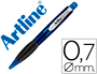 PORTAMINAS ARTLINE RETRACTIL SUJECION DE CAUCHO TRANSLUCIDO 0,7 MM CUERPO AZUL