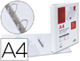 CARPETA CANGURO 2 ANILLAS MIXTAS 25MM LIDERPAPEL A4 PLASTICO BLANCA