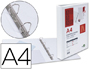 CARPETA CANGURO 4 ANILLAS MIXTAS 25MM LIDERPAPEL A4 PLASTICO BLANCA