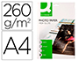 PAPEL Q-CONNECT FOTO GLOSSY KF02163 DIN A4 ALTA CALIDAD DIGITAL PHOTO -PARA INK-JET BOLSA DE 20 HOJAS DE 260 GR