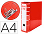 ARCHIVADOR DE PALANCA LIDERPAPEL A4 FILING SYSTEM FORRADO SIN RADO LOMO 80MM ROJOCON CAJA Y COMPRESOR METALICO