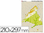 MAPA MUDO COLOR DIN A4 MADRID COMUNIDAD DE MADRID FISICO