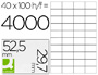 ETIQUETA ADHESIVA Q-CONNECT KF00574 -TAMAO 52,5X29,7 MM -FOTOCOPIADORA -LASER -INK-JET-CAJA CON 100 HOJAS DIN A4