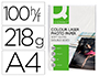 PAPEL Q-CONNECT FOTO GLOSSY DIN A4 PARA FOTOCOPIADORAS E IMPRESORAS LASER PAQUETE DE 100 HOJAS DE 220 GR