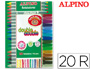 ROTULADOR ALPINO DOUBLE DOUBLE PUNTA GRUESA Y PUNTA FINA CAJA DE 20+4 COLORES SURTIDOS