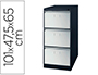 FICHERO CAJONES DE SUELO METALICO DE 3 CAJONES GRIS BITONO N.1375 ANTIVUELCO 101X65X47,5 CM