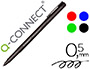 ROTULADOR Q-CONNECT RETROPROYECCION PUNTA FIBRA SUPER FINA REDONDA 0.5 MM PERMANENTE BOLSA 4 ROTULADORES