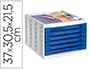 FICHERO CAJONES DE SOBREMESA Q-CONNECT 305X370X215 MM BANDEJA ORGANIZADORA SUPERIOR 6 CAJONES AZUL OPACO