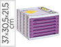 FICHERO CAJONES DE SOBREMESA Q-CONNECT 305X370X215 MM BANDEJA ORGANIZADORA SUPERIOR 6 CAJONES VIOLETA TRANSLUCIDO