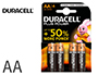 PILA DURACELL ALCALINA PLUS AA BLISTER CON 4 UNIDADES