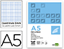 RECAMBIO LIDERPAPEL A5 120 HOJAS 75G/M2 CUADRO 5MM SIN MARGEN 6 TALADROS BANDAS DE 5 COLORES