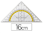 ESCUADRA LIDERPAPEL GEOMETRIA 16 CM PLASTICO CRISTAL CON PESTAA DE SUJECCION