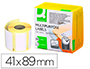 ETIQUETA ADHESIVA REMOVIBLE Q-CONNECT KF18535 COMPATIBLE DYMO 11356 TAMAO 41X89 MM CAJA CON 300 ETIQUETAS