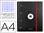 CARPETA CON RECAMBIO LIDERPAPEL ANTARTIK A4 CUADRO 5 MM FORRADA 4 ANILLAS 40MM REDONDAS COLOR NEGRA