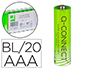 PILA Q-CONNECT ALCALINA AAA PAQUETE CON 20 UNIDADES