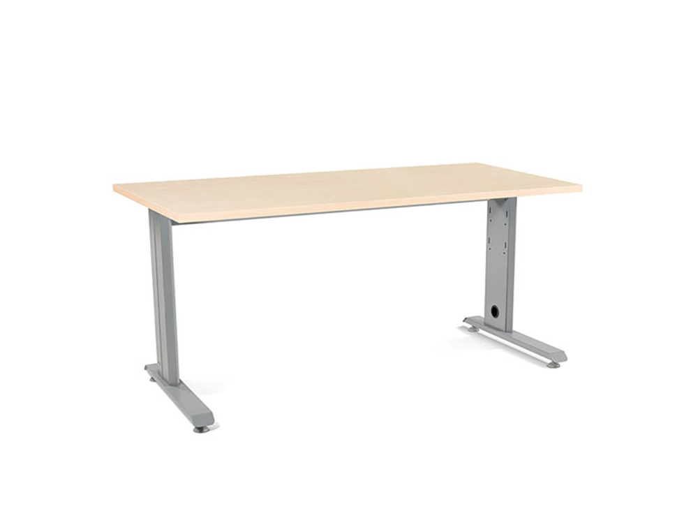 MESA DE OFICINA ROCADA METAL 2002AC01 ALUMINIO /HAYA 160X80 CM
