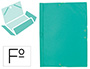 CARPETA LIDERPAPEL GOMAS PLASTICO FOLIO SOLAPAS COLOR VERDE PISTACHO