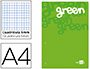 BLOC ENCOLADO LIDERPAPEL CUADRO 5 MM VERDE A4 NATURAL 100 HOJAS 100 G/M2