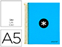 CUADERNO ESPIRAL LIDERPAPEL A5 MICRO ANTARTIK TAPA FORRADA 120H 90G LISO CON BANDAS 6 TALADROS COLOR AZUL