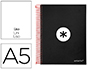 CUADERNO ESPIRAL LIDERPAPEL A5 MICRO ANTARTIK TAPA FORRADA 120H 90G LISO CON BANDAS 6 TALADROS COLOR NEGRO