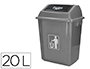 PAPELERA CONTENEDOR Q-CONNECT PLASTICO CON TAPA DE BALANCIN 20 LITROS 340X240X450 MM GRIS