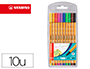 ROTULADOR STABILO PUNTA DE FIBRA POINT 88 ESTUCHE DE 10 COLORES SURTIDOS