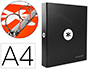 CARPETA 4 ANILLAS 40 MM MIXTAS LIDERPAPEL ANTARTIK A4 FORRADA COLOR NEGRO