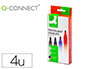 ROTULADOR Q-CONNECT MARCADOR PERMANENTE ESTUCHE DE 4 COLORES SURTIDOS PUNTA REDONDA 3.0 MM