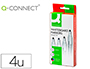 ROTULADOR Q-CONNECT PIZARRA BLANCA 4 COLORES SURTIDOS PUNTA REDONDA 3.0 MM