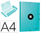 CARPETA LIDERPAPEL ANTARTIK GOMAS A4 3 SOLAPAS CARTON FORRADO COLOR MENTA