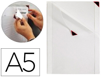 FUNDA DE PRESENTACION DJOIS KANG EASY CLIC ADHESIVA REMOVIBLE DIN A5 ESQUINA MAGNETICA PACK 5 UDS