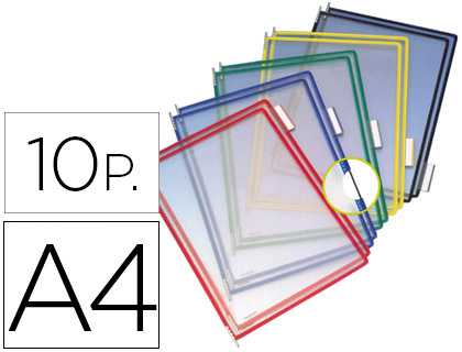 FUNDA PARA PORTACATALOGO DJOIS DIN A4 COLORES SURTIDOS PACK DE 10 UNIDADES