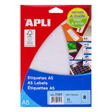 ETIQUETAS APLI 105X148 BLANCAS BLISTER 10 HOJAS